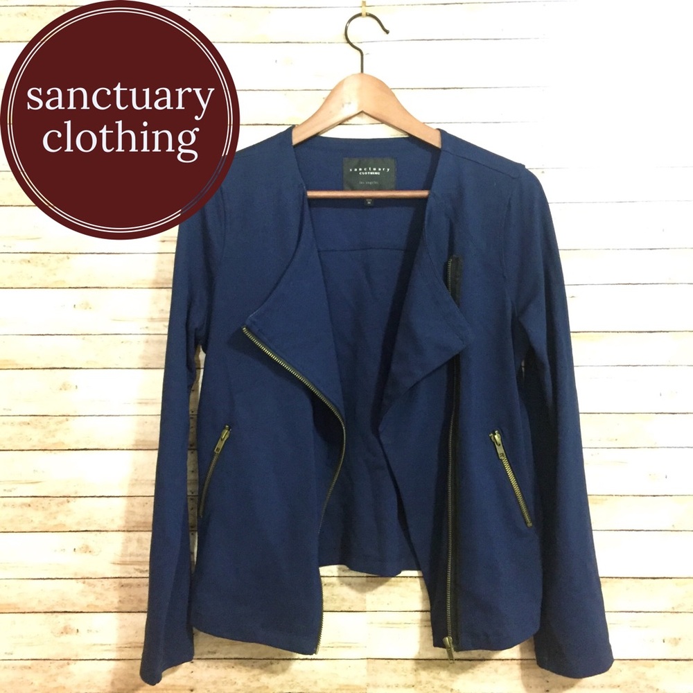 😍Sanctuary knit moto zip blazer/sweater